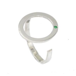 טבעת OS - חישוק גדול, אבן אמרלד ירוקה