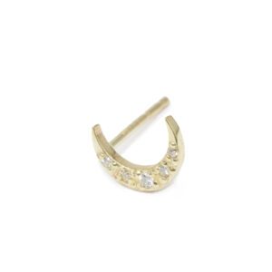 עגילי טייני פירסינג זהב יהלומים tiny piercing gold diamond