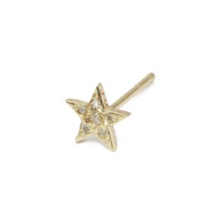 עגילי טייני פירסינג זהב יהלומים tiny piercing gold diamond