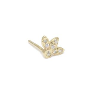 עגילי טייני פירסינג זהב יהלומים tiny piercing gold diamond