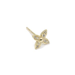 עגילי טייני פירסינג זהב יהלומים tiny piercing gold diamond