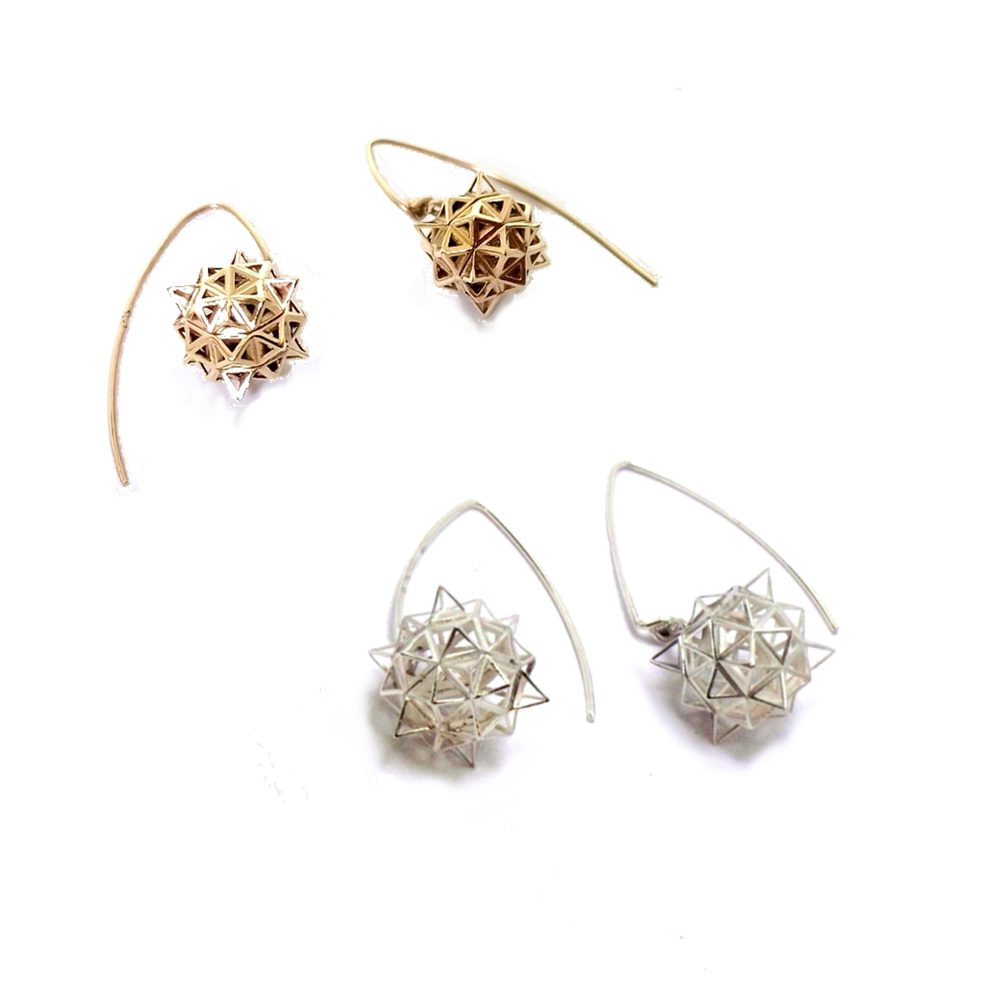 aplatonic silver gold earring