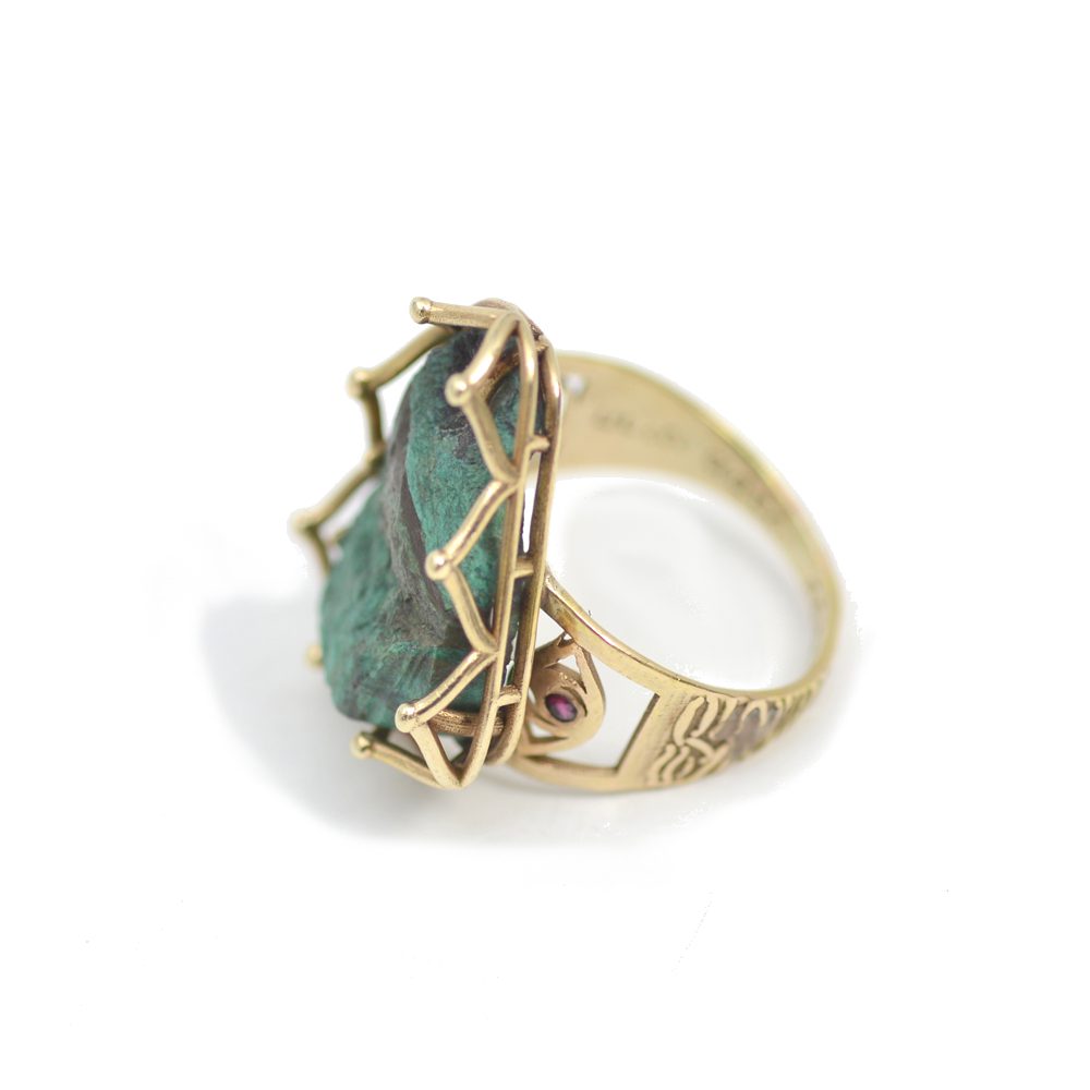 gold tourqise gemstone ring