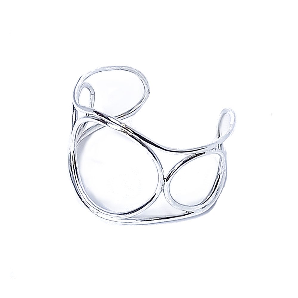 handmade silver circle bracelet