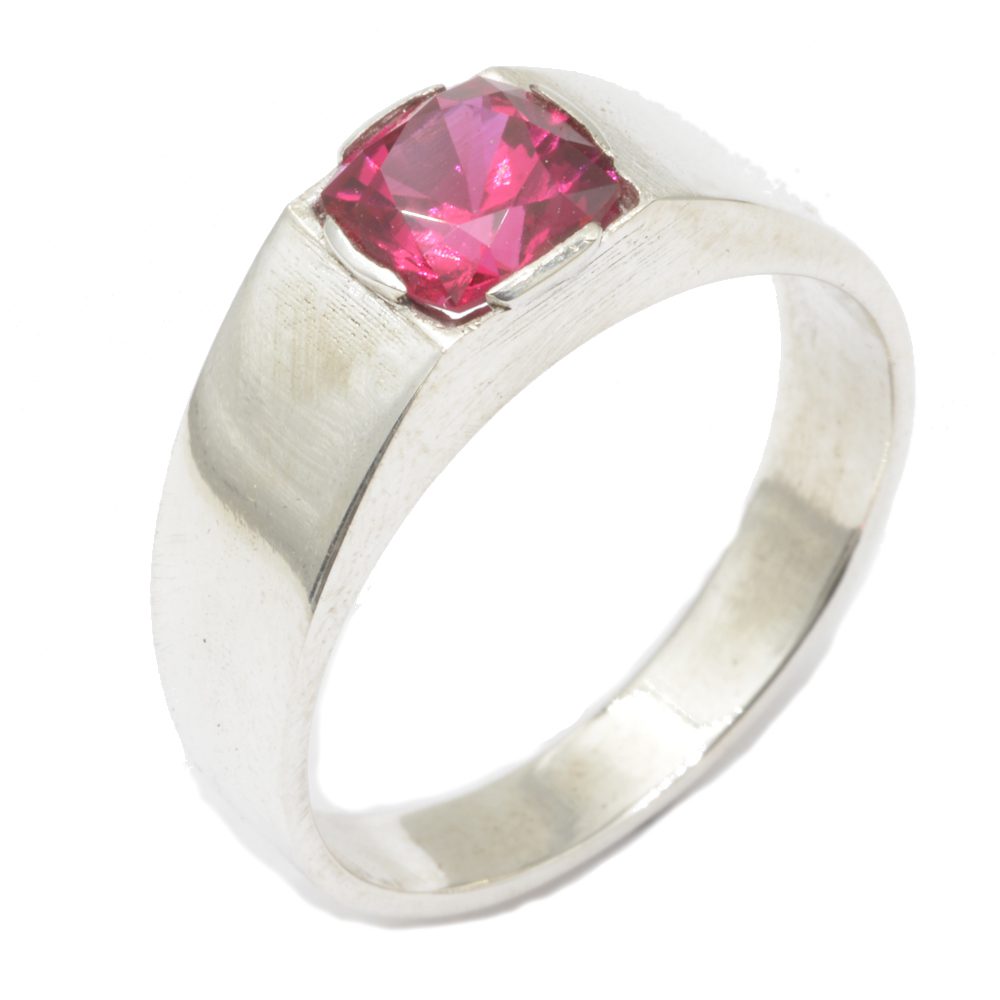 silver ruby ring top
